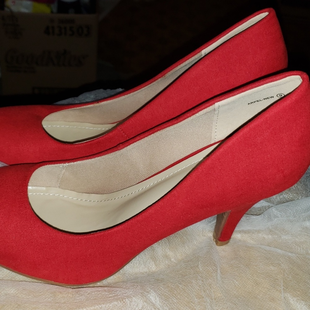 Red suede shoes